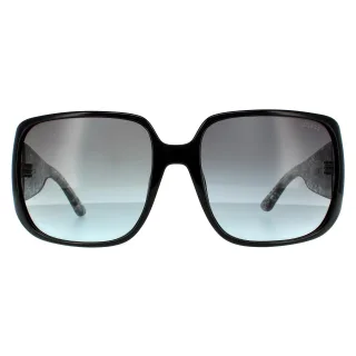 Guess Butterfly Womens Shiny Black Smoke Grey Gradient Sonnenbrille