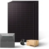 Kleines Kraftwerk Balkonkraftwerk, 2000 W, Monokristallin, (ohne Halterung, Solaranlage Komplettset mit Speicher), 4 x 500W, Anker Solarbank 3 Pro, Wechselrichter