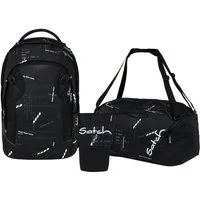 Satch Schulranzen Schulrucksack-Set MATCH PLUS Ninja Matrix 3-teilig (3-teilig), Schulranzen, ergonomisch, 30 + 5 Liter, 4 Fächer