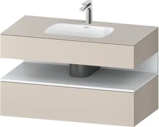 Duravit Qatego Einbauwaschtisch mit Konsolenwaschtischunterbau Taupe Matt 1000x550x600 mm - QA478601 QA4786018910000