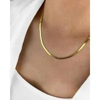 DANIEL CLIFFORD Schlangenkette 'Janine' Damen Halskette Silber 925 18 Karat vergoldet Snake (inkl. Verpackung), größenverstellbare Schlangenkette perfekt für den Layering-Look