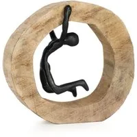 Moritz Skulptur Nicht aufgeben, Holz, Tischdeko, Fensterdeko, Wanddeko, Holzdeko, Weihnachtsdeko