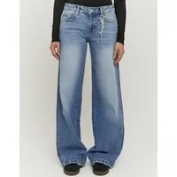 Tally Weijl Low-rise-Jeans SPADEPALLAS Baumwollmischung, Low-Waist mit geradem Beinverlauf und Strass-Anhänge