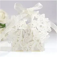 GarveeMore Geschenkbox 50pcs Hohle Schmetterling Hochzeit Süßigkeiten Box