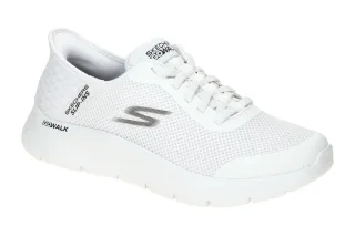 Skechers 216324 WHT GO WALK FLEX - HANDS UP Herren Slipper Wei? Textil Mesh S...