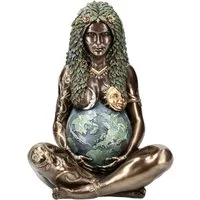Figuren Shop GmbH Fantasy-Figur Himmlische Gaia Figur - Mutter Erde - groß bronziert - Fantasy Deko