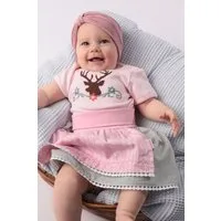 P.Eisenherz Trachtenkleid Baby Rock - VICHY/HIRSCHE - hellglrün/rosa