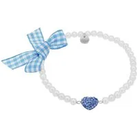 Amor Armband Herz/Schleife, Trachtenschmuck, Volksfest, mit Kristallglas - mit Muschelkernperle