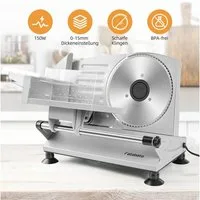 FATABETA Allesschneider Brotschneidemaschine Elektrisch, Edelstahl Aufschnittmaschine, 150,00 W, mit stufenlos einstellbarer Schnittstärke,mit Abnehmbarer 17 cm Klinge