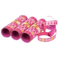 Amscan Hängedekoration Luftschlangen 'Blumen Pink', 4m / 3 Rollen