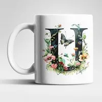 WS-Trend Tasse Name A bis Z Blumen Schmetterlinge Kaffeetasse Teetasse Geschenkidee, Keramik
