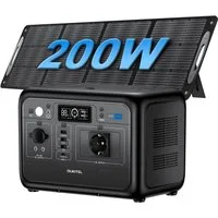 OUKITEL Stromerzeuger P800E 800W/512Wh Tragbare Powerstation, 0,8 in kW, (LiFePO4 Batterie mit 800W (1600W Peak) AC Ausgängen, Mit 200W Solarpanel), PD 100W, für Camping, Reise, Stromausfall