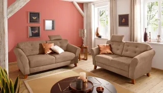 Home affaire 2-Sitzer "Trondheim" mit Federkern, Knopfheftung im Rücken