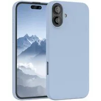 EAZY CASE Handyhülle Premium Silikon Case für Apple iPhone 16 Plus 6,7 Zoll, Slimcover mit Displayschutz Hülle Bumper Case kratzfest Etui Hellblau