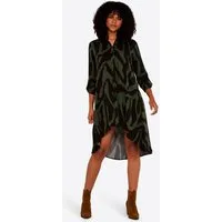 Apricot Minikleid mit Zebramuster asymmetrisch