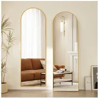 Hopibath Ganzkörperspiegel Wand Gold 150x50 (Standspiegel Hängespiegel groß, Oval), für Hotel Flur Garderobe Schlafzimmer Wohnzimmer
