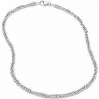 unbespielt Silberkette Halskette Singapurkette 2 mm diamantiert 925 Silber 45 cm, Silberschmuck für Damen
