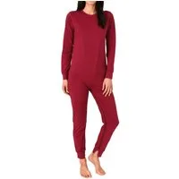 Normann Pyjama Damen Pflegeoverall langarm Einteiler mit Reißverschluss am Bein