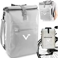 Valkental Fahrradtasche Gepäckträgertasche, Rucksack und Umhängetasche, 3in1 - wasserdicht & reflektierend 25 L