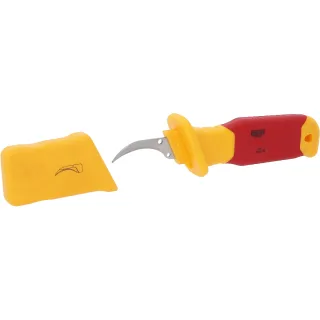 KS Tools Kabelmesser mit Schutzisolierung und Hakenklinge, 200mm - 117.5601