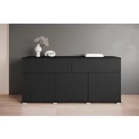 OTTO home Sideboard Kenia, Kommode mit 3 Türen und 2 Schubladen, 150 cm breit (1 St), Griffloses Design mit Push-to-Open und verstellbaren Einlegeböden