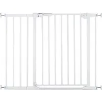 Hauck Türschutzgitter Clear Step Autoclose 2 Set inklusive Verlängerung 21 cm, White, auch als Treppenschutzgitter verwendbar, 96-101 cm, flacher Durchgang