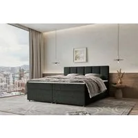 99rooms Boxspringbett Bergamo (Schlafzimmerbett, Bett), 140/160/180/200x200 cm, in Webstoff MALMO_NEW, mit Topper