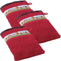 Erwin Müller Waschhandschuh Kinder-Waschhandschuh 3er-Pack, Walk-Frottier Uni
