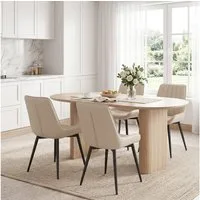 oyajia Esszimmerstuhl Stuhlset – Polsterstühle, Küchenstuhl mit Rückenlehne (mit Ergonomischer Rückenlehne und Metallbeinen, 4 St), für Esszimmer/Arbeitszimmer geeignet