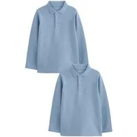 Next Langarm-Poloshirt 5er-Pack Langarm-Poloshirts für die Schule (2-tlg)