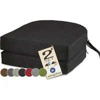 sunnypillow Stuhlkissen 2er Set Stuhlkissen 40 x 40 cm, zylindrische Form, "HAVANA", Schwarz
