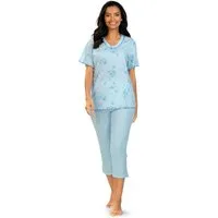 comtessa Schlafanzug Dreamy breeze (Set, 2 tlg., 2-teilig) Damen Pyjama 2-teilig 7/8 Hose Baumwolle Sommer große Größen