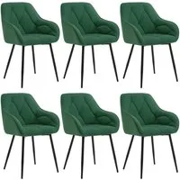 Woltu 4-Fußstuhl (Set, 6 St), Esszimmerstühle ergonomischer aus Samt