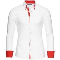 Reslad Langarmhemd Reslad Herren Langarm Hemd Alabama RS-7050 (Herrenhemd) Doppelkragen Kontrast Männer Hemden