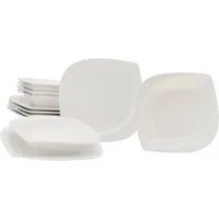 CreaTable Tafelservice Melbourne (12-tlg), 6 Personen, Porzellan, Teller Set, extravagante Form