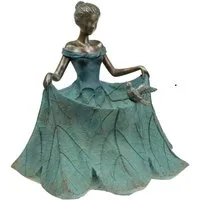 Florists Products Dekofigur Vogeltränke Gartenfigur Mädchen Blütenkleid Deko Polyresin