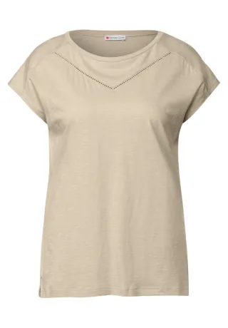 Street One - Shirt mit Dekotape beige - Gr. - 36
