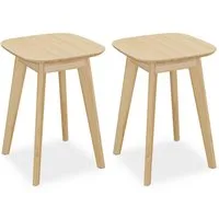 relaxdays Sitzhocker Esszimmerhocker aus Bambus 2er Set