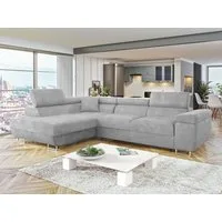 MIRJAN24 Ecksofa Torezio, mit Bettkasten und Schlaffunktion, Einstellbare Kopfstützen, 274x203x70-90 cm