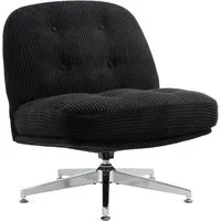 IWMH Bürostuhl Dick Schreibtischstuhl Ohne Rollen, Cordstoff Drehstuhl ohne Armlehnen (Lesesessel mit 15cm dickem Sitzkissen), Gepolsterter Stuhl für Schlafzimmer Wohnzimmer Schminktisch