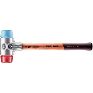HALDER SIMPLEX - Schonhammer mit Aluminiumgehäuse und hochwertigem Holzstiel, TPE-soft / Plastik - 3116.040