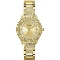 Guess Quarzuhr SHOOTING STAR GW0746L2, Armbanduhr, Damenuhr, Kristallsteine, Mineralglas, Edelstahlarmband