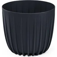 KONZEPT Blumentopf Ø 24 cm, 7 L, Rillenstruktur, für Zimmerpflanzen, Balkon & Terrasse, Rillenstruktur, Matte Oberfläche, Volumen: 7 L