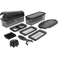 Genius Gemüseschneider Nicer Dicer Plus Jubiläums-Edition, Set 13-tlg., Zerkleiner mit XXL- Messereinsätze