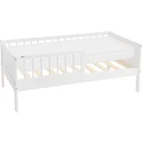 ML-DESIGN Kinderbett Bodenbett Juniorbett inkl. Lattenrost Einzelbett für Kinder Kinderbett, Junior-Bett mit Rausfallschutz & Matratze Bettrahmen aus MDF / Kiefer