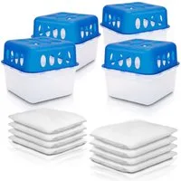 BigDean Granulat-Luftentfeuchter 4x Ultrafresh Luftentfeuchter Feuchtigkeits-Stopper mit 8 x 400g, für 75 m³ Räume, Entfeuchtung 0 l/Tag, Tank 0 l, Luftentfeuchter Champion, Nachhaltig, Praktisch
