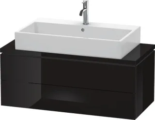 Duravit L-Cube Konsolenwaschtischunterbau wandhängend Schwarz Hochglanz 1020x477x400 mm - LC58090404 LC580904040