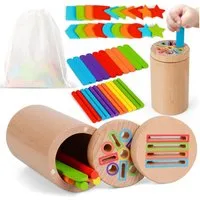 CLTYQ Lernspielzeug Montessori Spielzeug ab 3Jahr, Baby Spielzeug,Farbe Sortierspiel, Kleinkind Sensorik Spielzeug Baby Motorikspielzeug Holzspielzeug