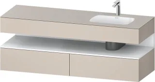 Duravit Qatego Einbauwaschtisch mit Konsolenwaschtischunterbau Taupe Matt 1600x550x600 mm - QA479601 QA4796018910010