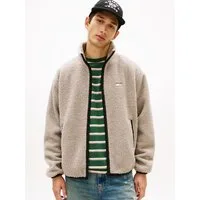 Tommy Jeans Fleecejacke TJM BADGE TEDDY Stehkragen, Teddyfleece, relaxed fit